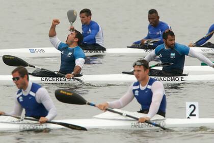 El festejo de Cáceres: el canotaje entregó el tercer oro para Argentina en Lima 2019