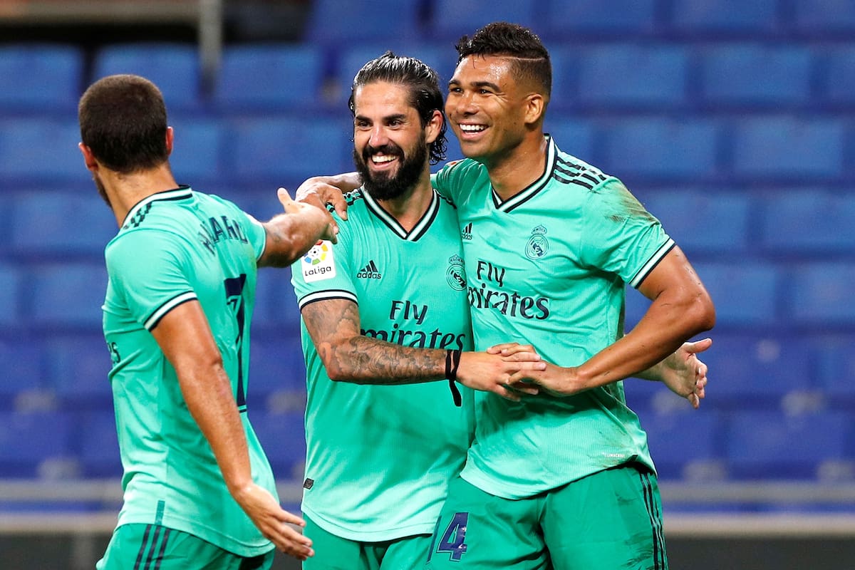 El festejo de Casemiro (a la derecha), autor del gol para el triunfo del Real