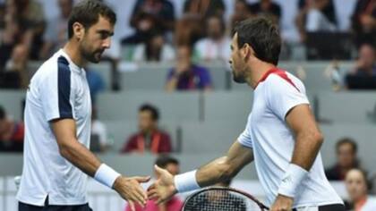El festejo de Cilic y Dodig en Zadar