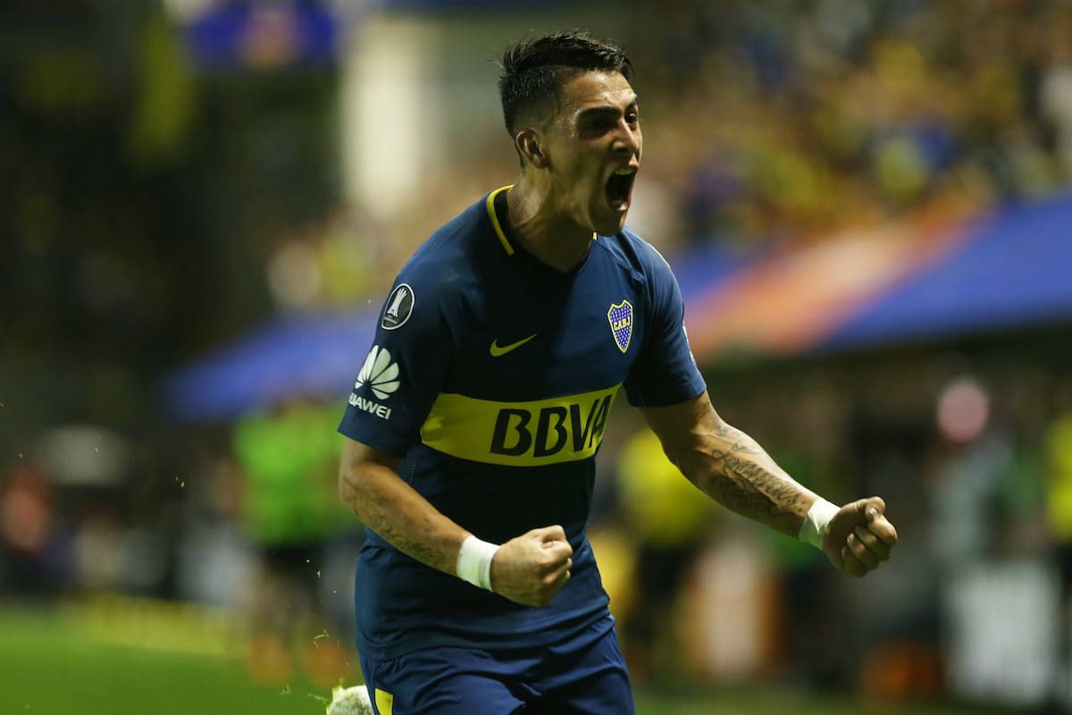 El festejo de Cristian Pavón tras anotar el único gol frente a Junior