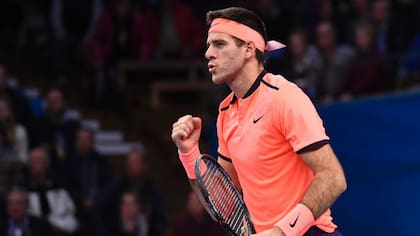 El festejo de Del Potro tras vencer a Dimitrov