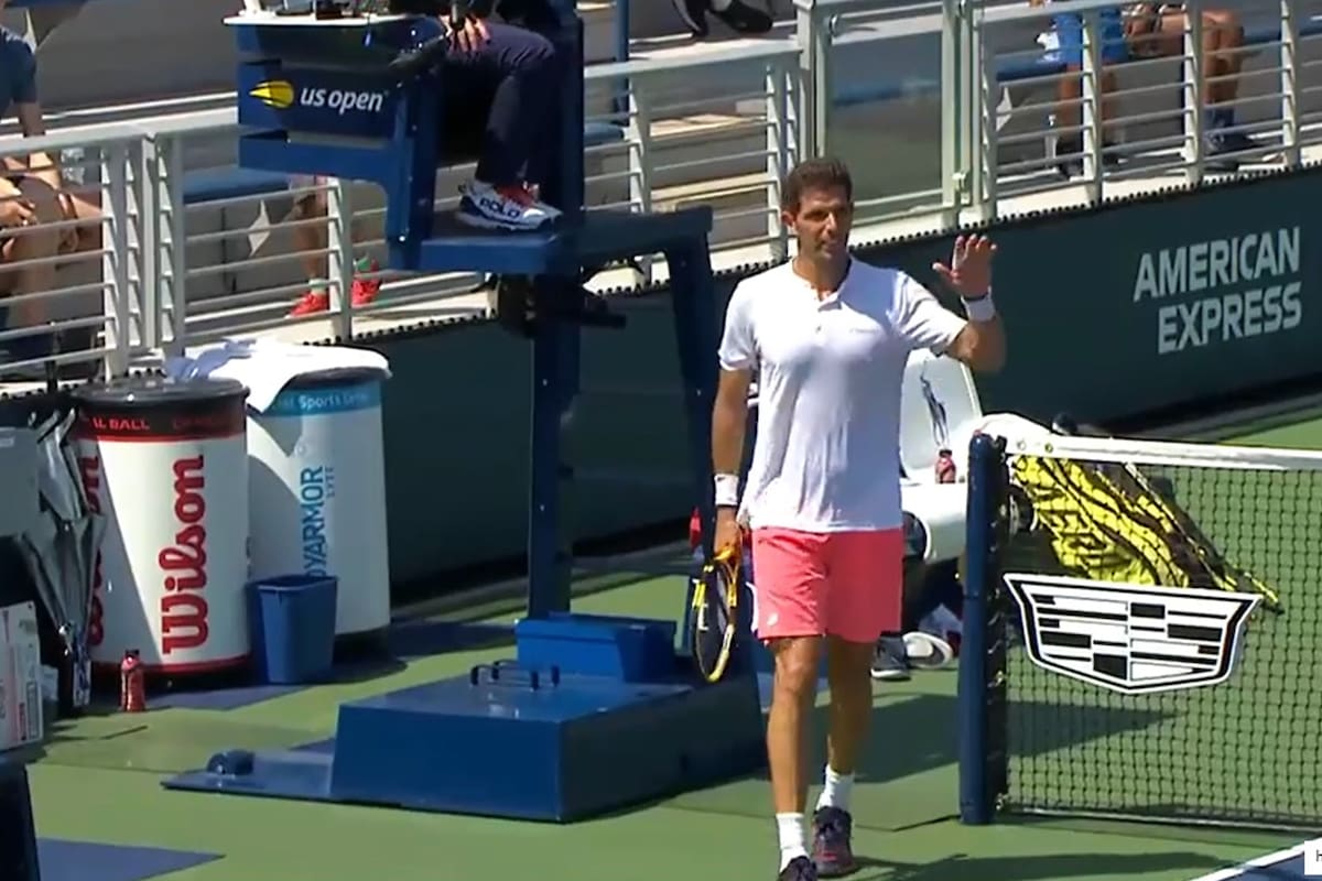 El festejo de Delbonis tras superar al estadounidense Quinn en la qualy del US Open