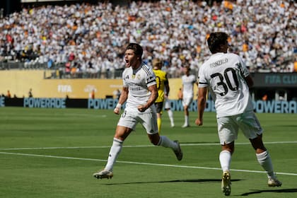 El festejo de Fran García para el 2-0 del Real Madrid