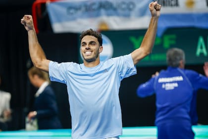 El festejo de Francisco Cerúndolo tras vencer a Yanki Erel