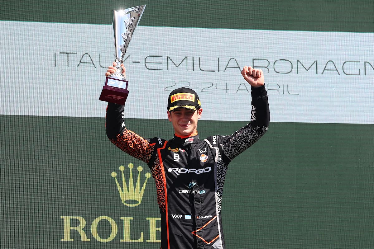 El festejo de Franco Colapinto en el podio