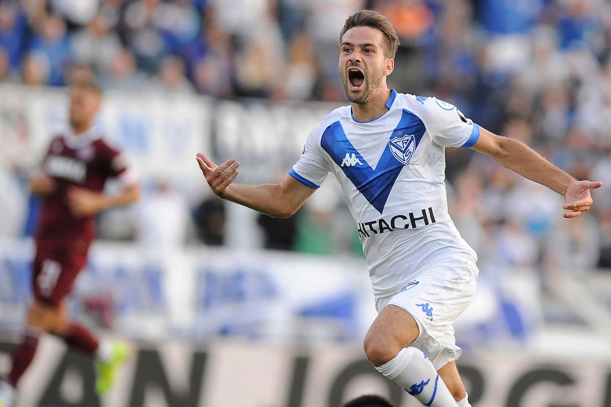 El festejo de gol de Agustín Bouzat, en su mejor partido de la Superliga