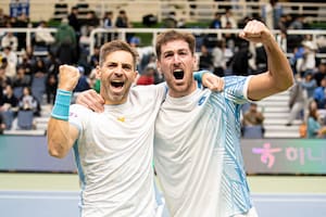 Andreozzi y Gómez no fallaron en el debut, ganaron el dobles y Argentina se adelantó 2-1 ante Corea