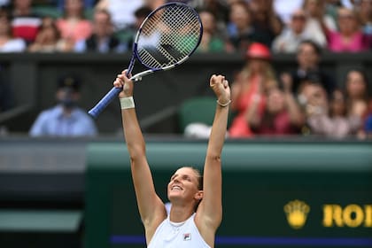 El festejo de Karolina Pliskova, que volverá a ser Top 10 desde la semana próxima