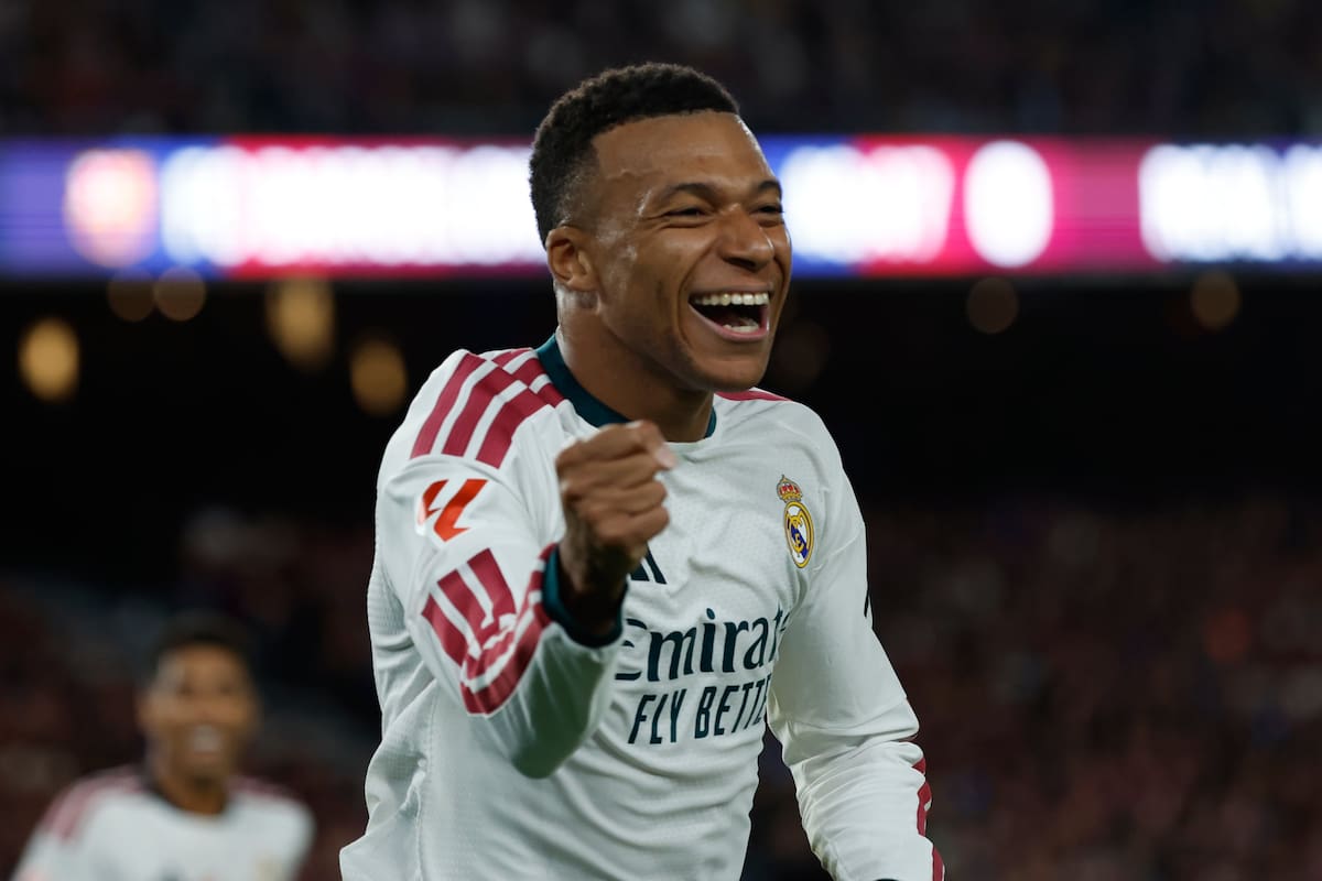 El festejo de Kylian Mbappe, la figura excluyente en la victoria de Real Madrid frente a Barcelona