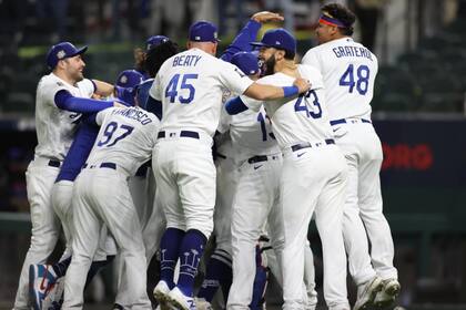 El festejo de Los Angeles Dodgers tras la consagración en la Serie Mundial de béisbol