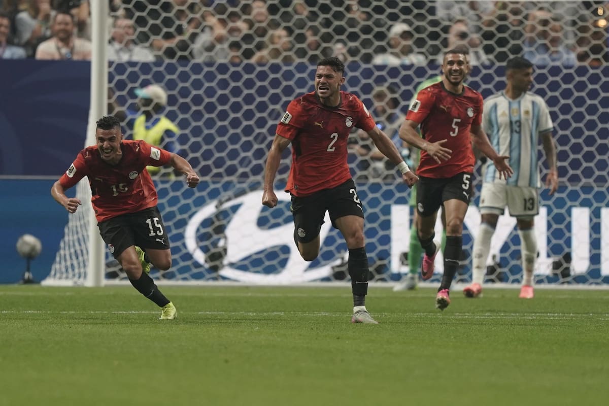 O gol do Egito abriu o placar contra a Argentina pelas oitavas de final da Copa do Mundo