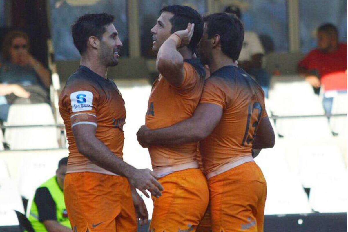 El festejo de Matías Moroni luego de su gran try