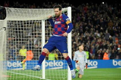 El festejo de Messi, que le dio a Barcelona un triunfo que tardó en llegar