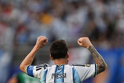 El festejo de Messi tras anotar su primer gol en el Mundial 2026