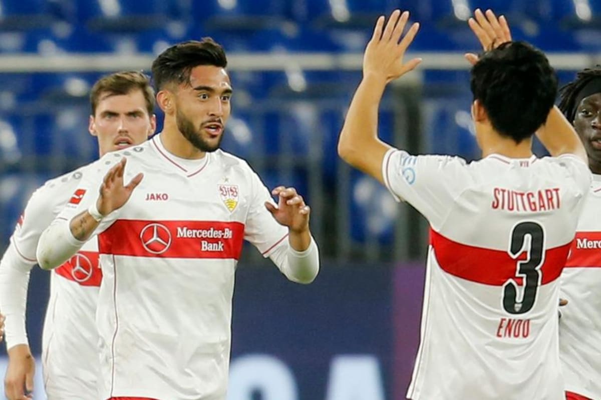 El festejo de Nicolás Sánchez para Stuttgart; luego se iría lesionado