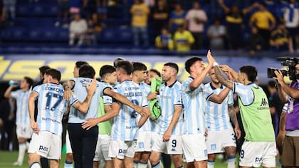 El festejo de Racing en la Bombonera