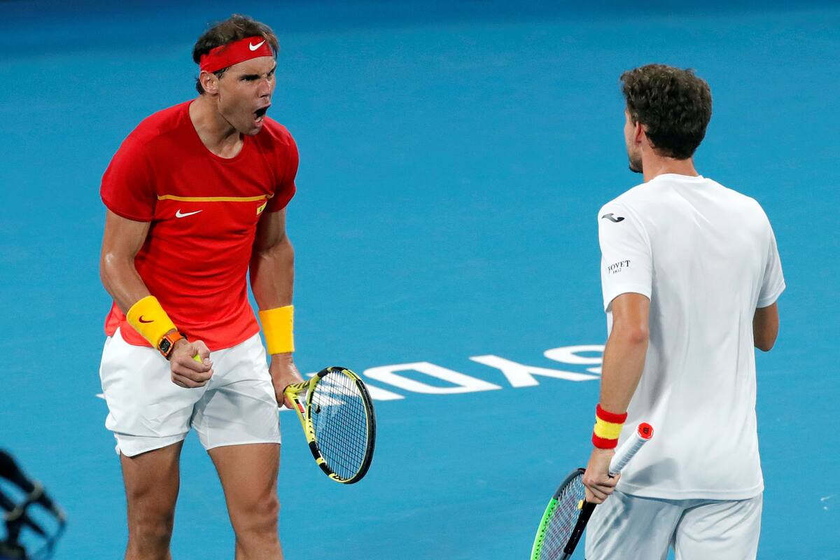 El festejo de Rafael Nadal y Pablo Carreño Busta