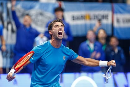 El festejo de Thiago Tirante en la Copa Davis, en la mejor temporada de su carrera