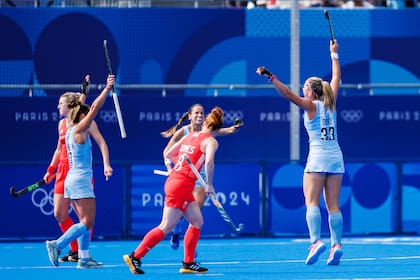 El festejo de Zoe Díaz de Armas para el triunfo por 3 a 0 ante Gran Bretaña