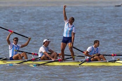 El festejo del equipo argentino que se llevó el oro