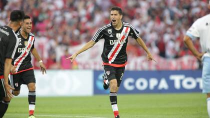 El festejo del gol decisivo de Nacho Fernández