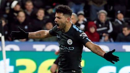 El festejo del Kun Agüero en el cuarto gol
