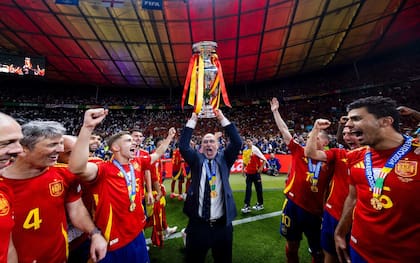 El festejo del plantel de España tras ganar la Eurocopa 2024; la Furia Roja se ilusiona en grande