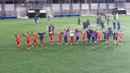 El festejo del seleccionado de Andorra; ¡por fin!