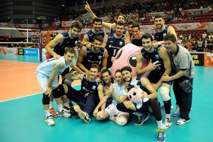 El festejo del tercer triunfo en la Copa del Mundo