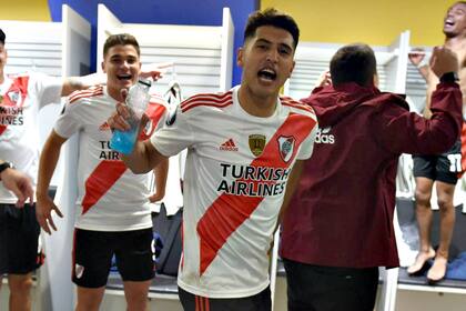 El festejo en el vestuario de River