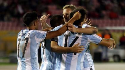 El festejo final de Atlético Tucumán, con la camiseta del Sub 20