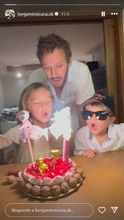 El festejo íntimo de Benjamín Vicuña por el cumpleaños de Magnolia (Captura: Instagram @benjaminvicuna.ok)