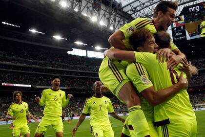 El festejo venezolano; el equipo de Dudamel superó todas las expectativas