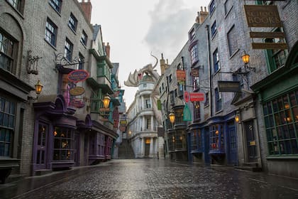 El ficticio Callejón Diagon, un sitio exclusivo para magos donde conseguir libros, varitas y pócimas