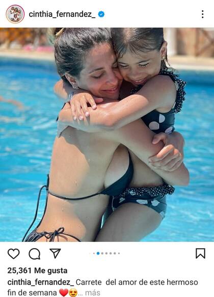 El fin de semana de Cinthia Fernández con sus hijas en San Pedro