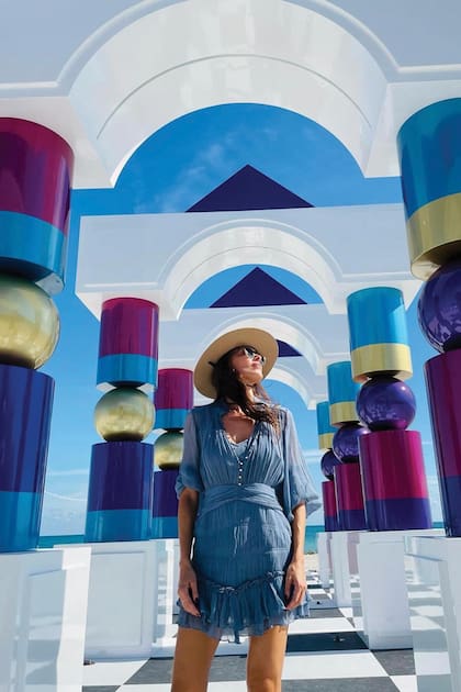 El fin de semana pasado, la modelo estuvo presente en la feria Art Basel.