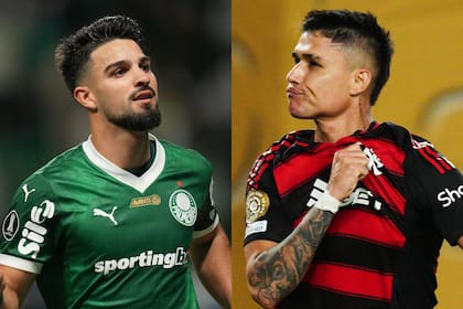 El 'Flaco' López y Luiz Araújo, figuras de Palmeiras y Flamengo, serían titulares este sábado en la final de la Copa Libertadores 2025