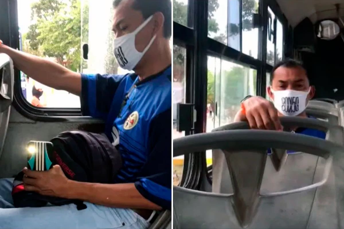 El flash de la cámara delató al acosador de un colectivo de Cancún. La joven, con el apoyo del colectivero, lo increpó