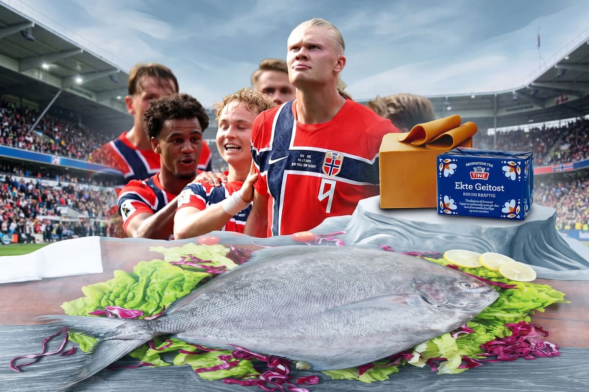 El fletán se sirve en ocasiones especiales como días festivos y el queso marrón se considera como un aperitivo tradicional en Noruega