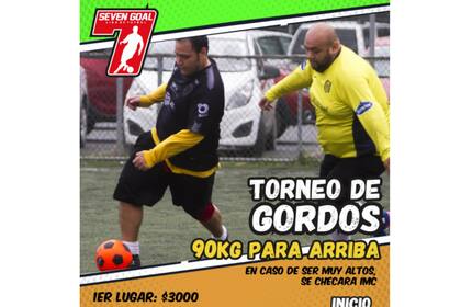 El flyer con el que anunciaron el torneo para personas de más de 90 kilos
