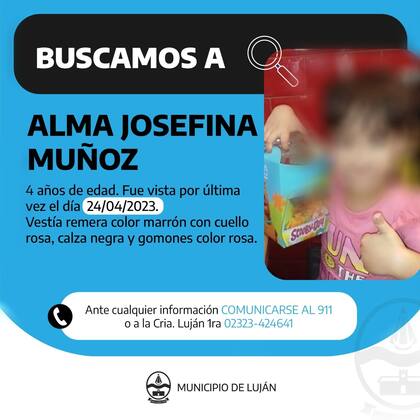 El flyer con la búsqueda de la menor