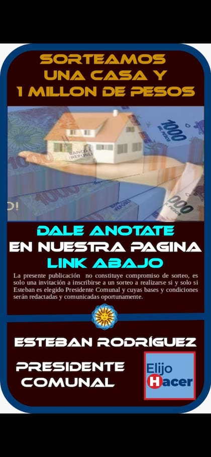 El flyer con la propuesta del candidato