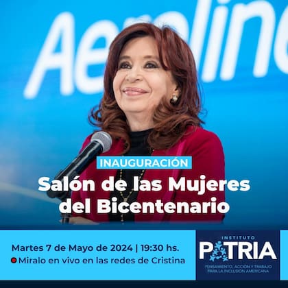 El flyer de la charla de Cristina Kirchner