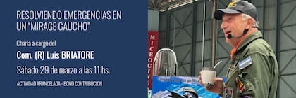 El flyer de la charla de Luis Briatore
