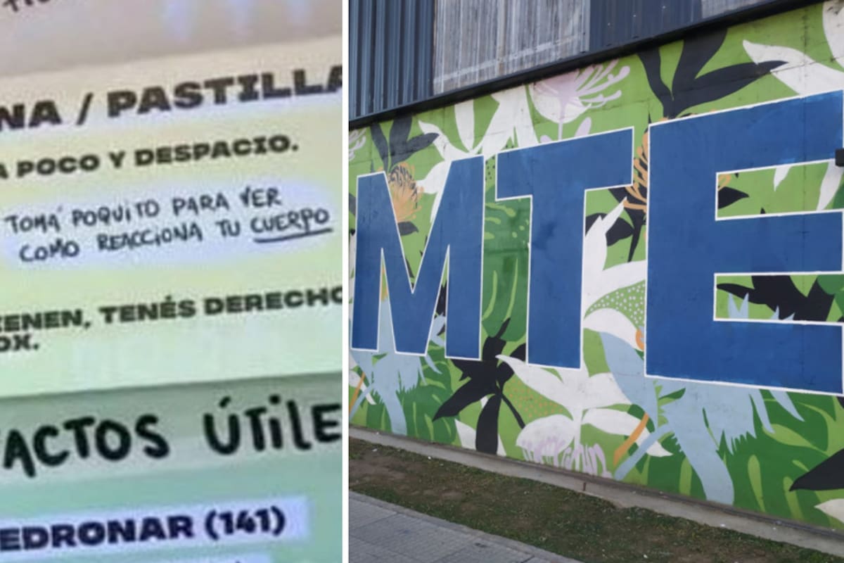 El folleto de la Municipalidad de Morón junto al logo del MTE