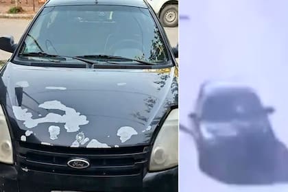 El Ford Ka negro fue captado por imágenes de cámaras de seguridad en el ingreso a Ampliación Ferreyra, donde fue hallado el cuerpo de Agostina