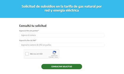 El formulario para dar de baja el pedido de subsidios.
