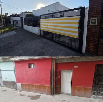 El frente de los dos domicilios en donde atraparon a cuatro integrantes de la banda