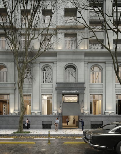 El frente del proyecto Grand Atlántida en el ex edificio donde funcionaba la editorial