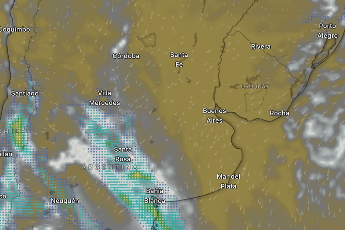 El frente frío provocará precipitaciones constantes durante dos jornadas de esta semana